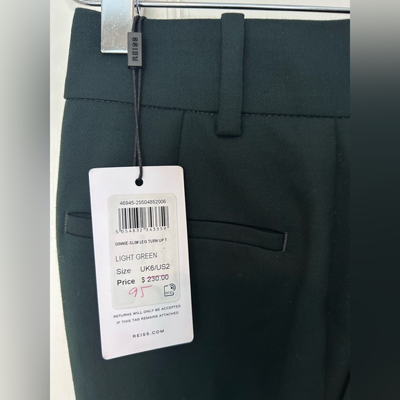 Reiss Ginnie-Slim Leg Turn Up Trouser, size US2 -  New With Tags! - Picture 3 of 13